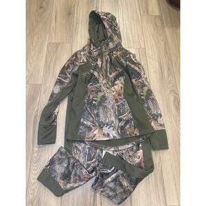 SHE Outdoors camouflage fleece hunting Set: Hooded Sweatshirt Jacket & Pants